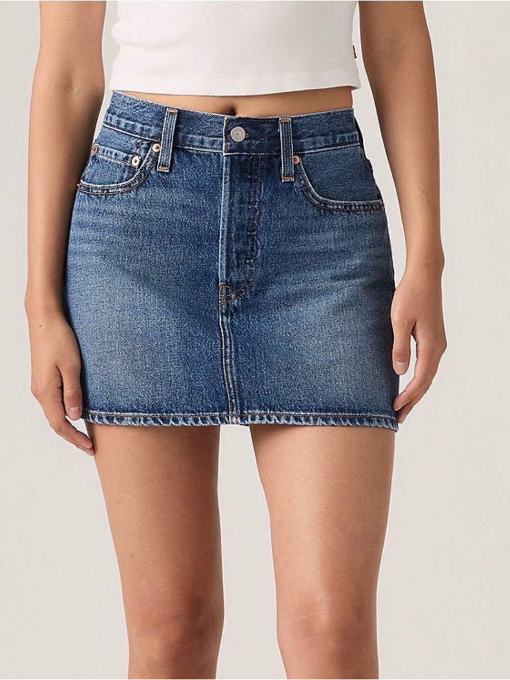 Levi’s Women’s Icon Mini Skirt Denim Button Fly Size 24 Medium Wash *Worn Once*